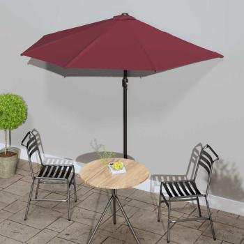 ARDEBO.de - Balkon-Sonnenschirm Alu-Mast Bordeauxrot 270x144x222cm Halbrund