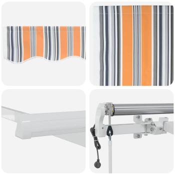 Ausziehbare Markise Mehrfarbig 500 x 350 cm Stoff und Aluminium
