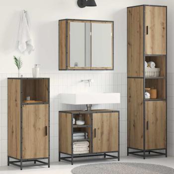 ARDEBO.de - Badezimmermöbel-Set 3 stk. Artisan-Eiche 65 x 33 x 60 cm