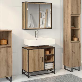 ARDEBO.de - Badezimmermöbel-Set 2 stk. Artisan-Eiche 65 x 33 x 60 cm