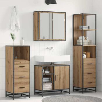 ARDEBO.de - Badezimmermöbel-Set 3 stk. Artisan-Eiche 65 x 33 x 60 cm
