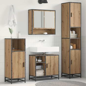 ARDEBO.de - Badezimmermöbel-Set 3 Stk. Artisan-Eiche Holzwerkstoff