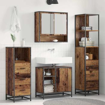 ARDEBO.de - Badezimmermöbel-Set 3 stk. Altholz 35 x 37,5 x 166 cm