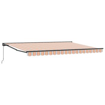 Manuell einziehbare Markise Orange, Grau, Blau, Weiß 4 × 3,5 m