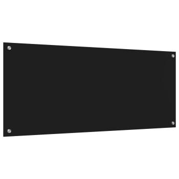 Küchenrückwand Schwarz 120 x 50 cm Gehärtetes Glas