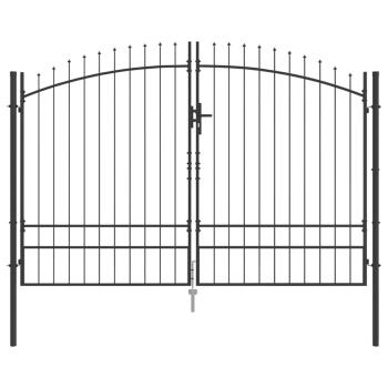 Doppeltor WOERDEN 299,5 x 249,5 cm Stahl Grau Abschließbar