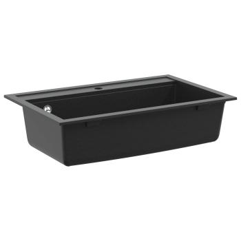 Waschbecken Granit 795 x 505 mm Schwarz