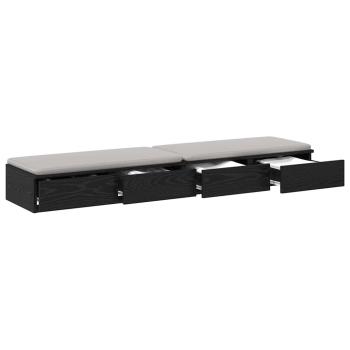 Bettschubladen Schwarz Eichen-Optik 160 x 36,5 x 16,5 cm