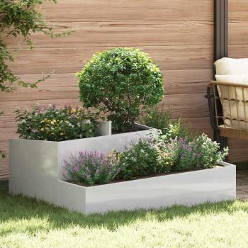 ARDEBO.de - Garten-Pflanzgefäß Silber 100 x 100 x 50 cm Edelstahl