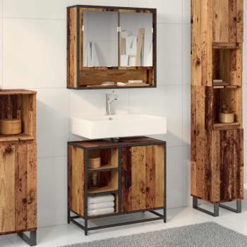 ARDEBO.de - Badezimmerschrank Altholz 65 x 33 x 60 cm Holzwerkstoff