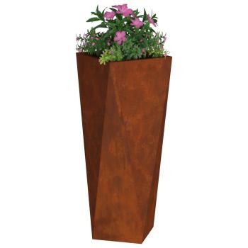 Pflanzkübel 2 Stk. Rostig 30 x 30 x 75 cm Wetterfeststahl