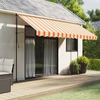 ARDEBO.de - Markisenvolant Gelb und Orange Gestreift 400 cm