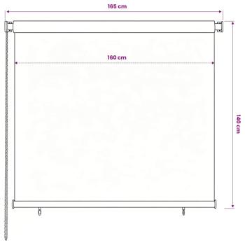 Außenrollo 165 (B)x140 (H) cm Blau HDPE