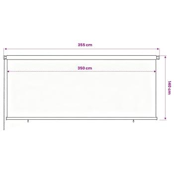 Außenrollo 355 (B)x140 (H) cm Blau HDPE