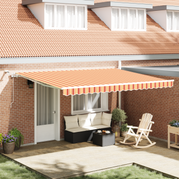 Markisenstoff Gelb und Orange 450 x 350 cm Polyester