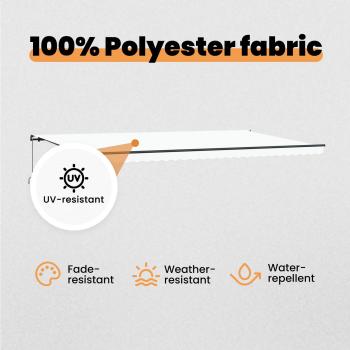 Ausziehbare Markise Weiß 600 x 350 cm Polyester und Aluminium