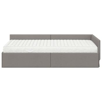 Eckbettgestell mit Matratze Sonstiges 2 Stk. Taupe Stoff