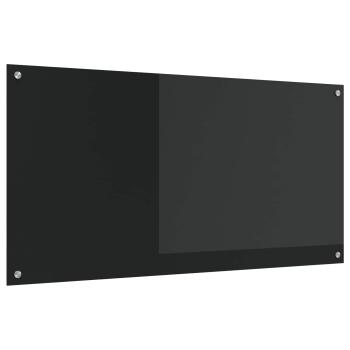 ARDEBO.de - Küchenrückwand Schwarz 120 x 60 cm Gehärtetes Glas