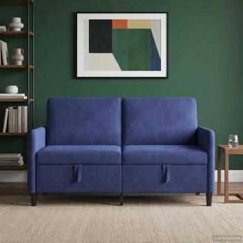 ARDEBO.de - Sofa mit Stauraum Polizeiblau 152 x 78 x 87 cm Polyester