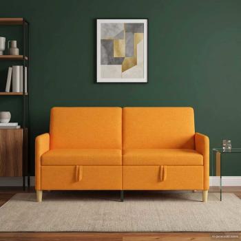 ARDEBO.de - Sofa mit Stauraum Dunkelgelb 172 x 78 x 87 cm Polyester