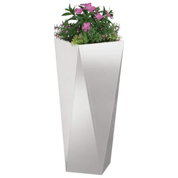 Pflanzkübel 2 Stk. Silber 30 x 30 x 75 cm Edelstahl