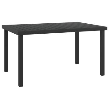 ARDEBO.de - Gartentisch Schwarz 140x90x74 cm Aluminium und WPC