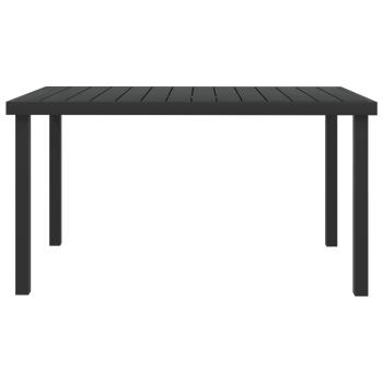 Gartentisch Schwarz 140x90x74 cm Aluminium und WPC