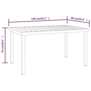 Gartentisch Schwarz 140x90x74 cm Aluminium und WPC