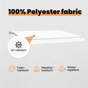 Markisenrahmen Weiß 300 x 200 cm Polyester mit PU-Beschichtung