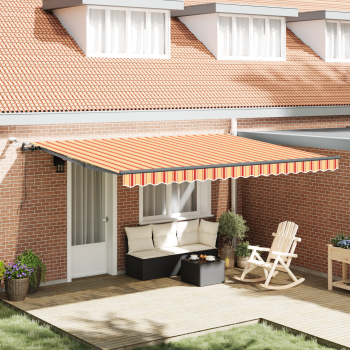 Markisenstoff Gelb und Orange 450 x 350 cm Polyester
