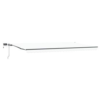 Ausziehbare Markise Weiß 600 x 350 cm Stoff und Aluminium