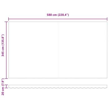Ausziehbare Markise Weiß 600 x 350 cm Stoff und Aluminium