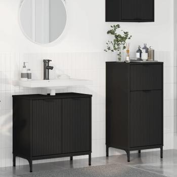ARDEBO.de - Badezimmermöbel-Set 2 stk. Schwarz 39,5 x 36 x 88 cm