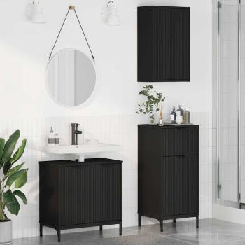 ARDEBO.de - Badezimmermöbel-Set 3 stk. Schwarz 39,5 x 36 x 88 cm