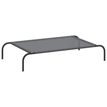 Hundebett Erhöht Grau 110x65x20 cm Textilene und Stahl