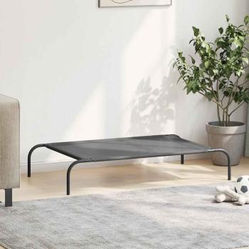 Hundebett Erhöht Grau 110x65x20 cm Textilene und Stahl