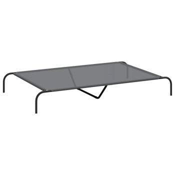 Hundebett Erhöht Grau 150x90x20 cm Textilene und Stahl