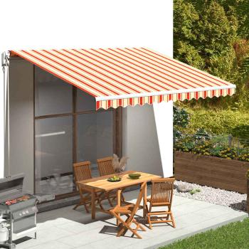 ARDEBO.de - Ersatzstoff für Markise Gelb und Orange 4,5x3,5 m Polyester