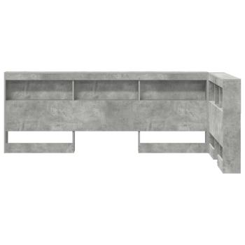 Aufbewahrungskopfteil mit Regal Beton Grau 100 cm Holzwerkstoff