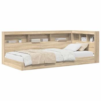 Bücherregal-Bett Sonoma-Eiche 100 x 200 cm Holzwerkstoff