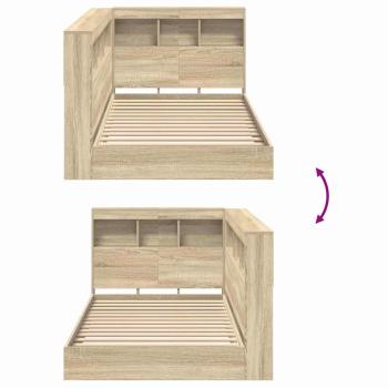 Bücherregal-Bett Sonoma-Eiche 100 x 200 cm Holzwerkstoff