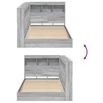 Bücherregal-Bett Grau Sonoma 100 x 200 cm Holzwerkstoff