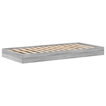 Bücherregal-Bett Grau Sonoma 100 x 200 cm Holzwerkstoff