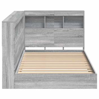 Bücherregal-Bett Grau Sonoma 100 x 200 cm Holzwerkstoff