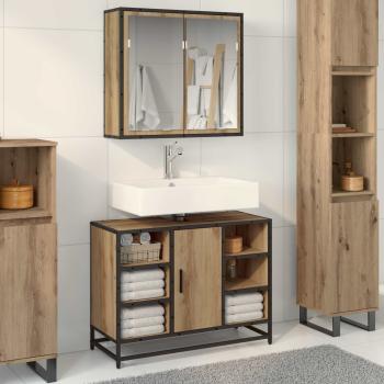 ARDEBO.de - Badezimmermöbel-Set 2 stk. Artisan-Eiche 80 x 33 x 60 cm