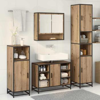 Badezimmermöbel-Set 3 stk. Artisan-Eiche 35 x 37,5 x 188,5 cm