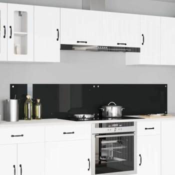 ARDEBO.de - Küchenrückwand 2 stk. Schwarz 110 x 40 cm Gehärtetes Glas