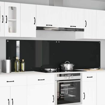 ARDEBO.de - Küchenrückwand 2 stk. Schwarz 110 x 60 cm Gehärtetes Glas