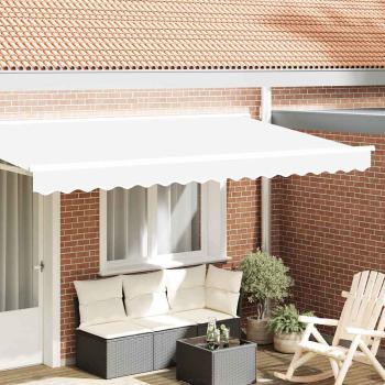 ARDEBO.de - Ersatzvolant für Markise für 4 m Weiß Polyester
