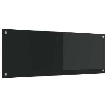 ARDEBO.de - Küchenrückwand Schwarz 110 x 40 cm Gehärtetes Glas